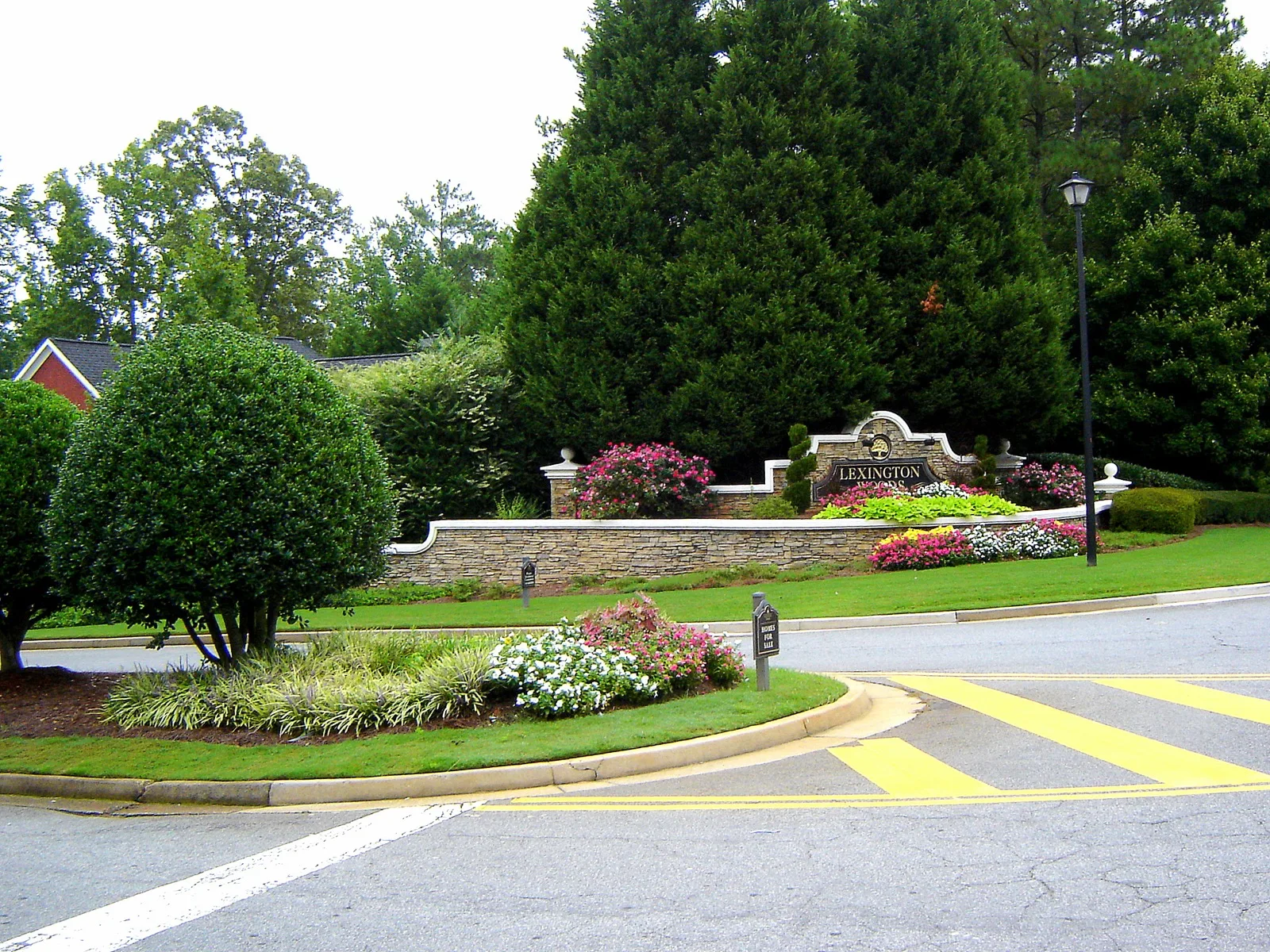 The entrance to the Lexington Woods subdivision in Alpharetta.