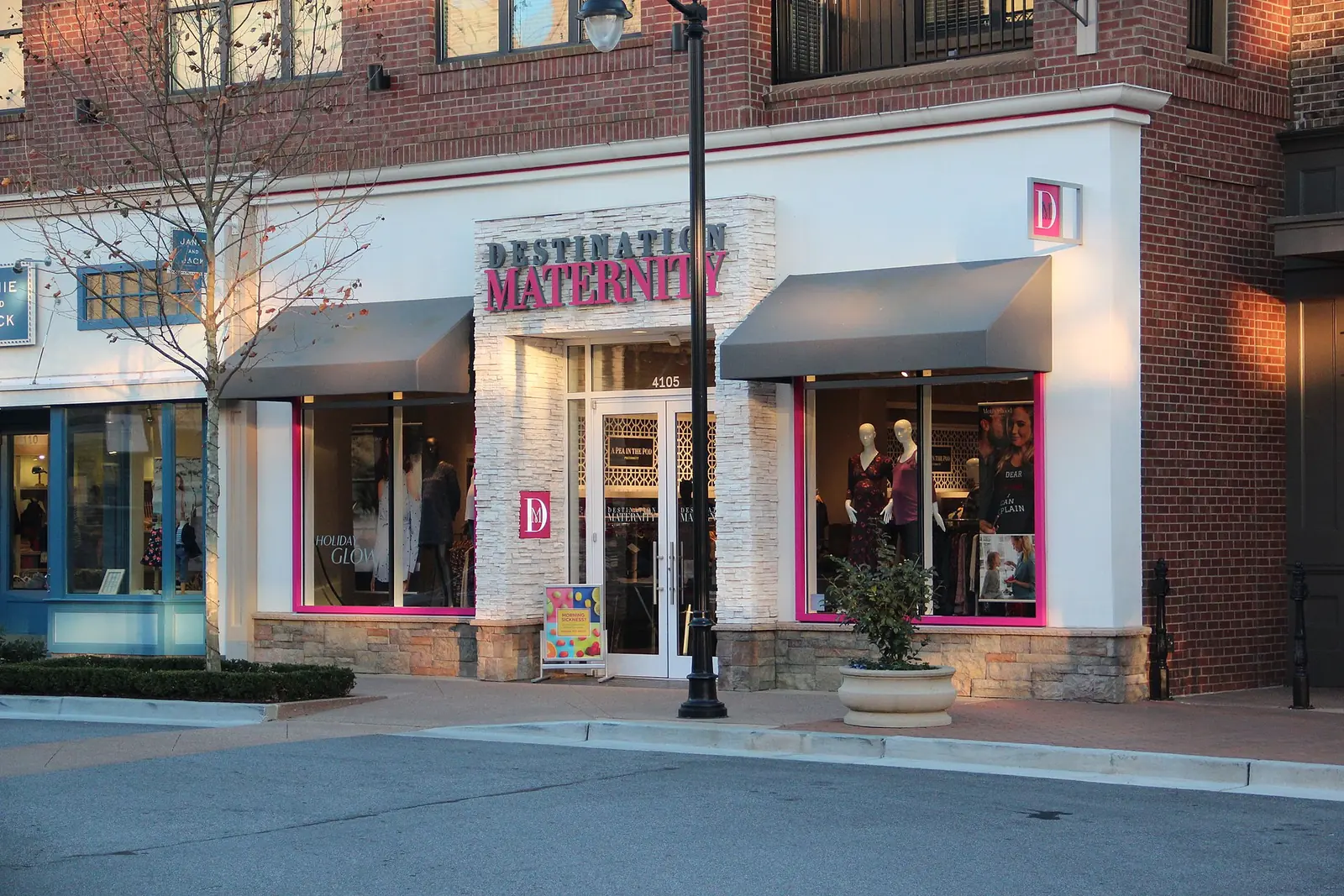 Shopfronts on The Boulevard at Avalon in Alpharetta, the development where Santa's Cottage sets up in Palmer Plaza each holiday season.
