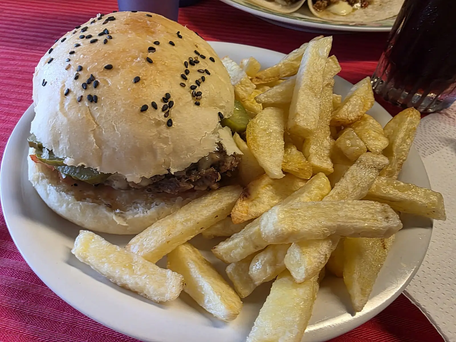 Hamburgers and french fries. The photo was not taken at an Alpharetta restaurant.